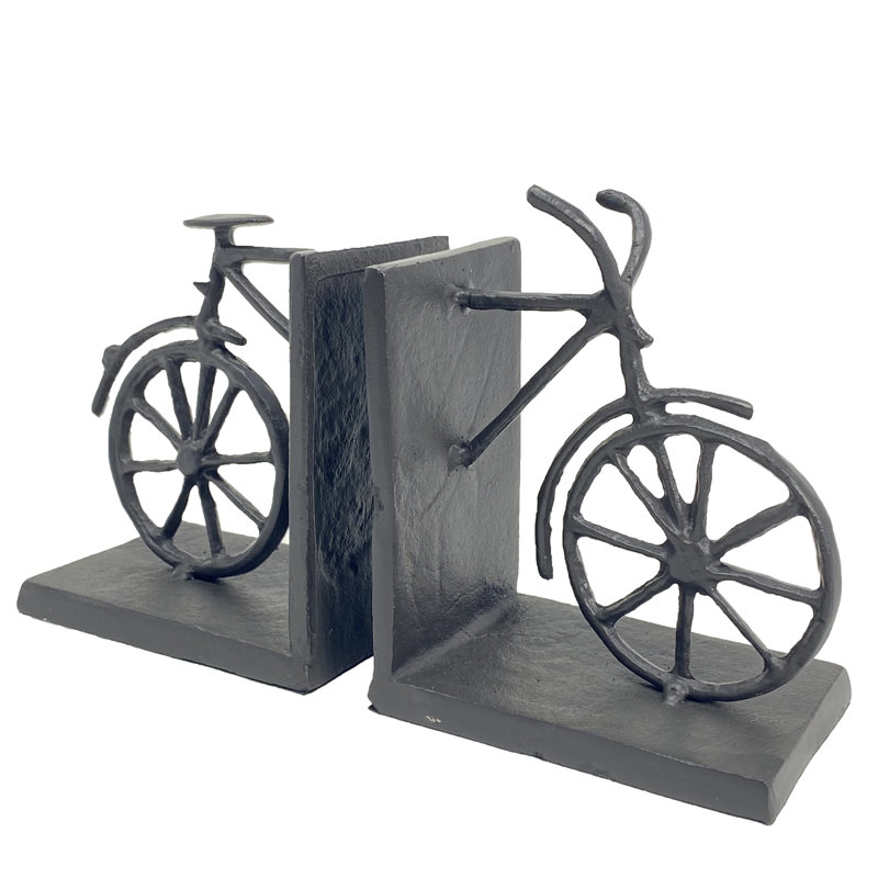 BICYCLE Iron Book Ends 13cm, Mocha