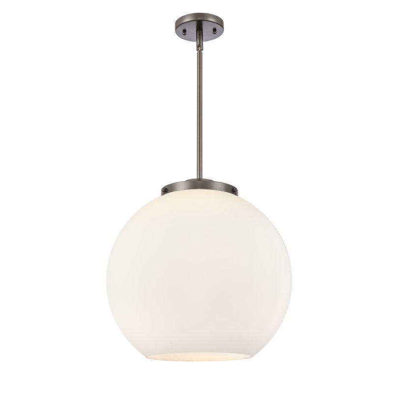Luminaire suspendu sphère 3 lumières Ralph, H 16,38 po x l 15,75 po x P 15,75 po, Blanc mat, Bronze frotté à l'huile