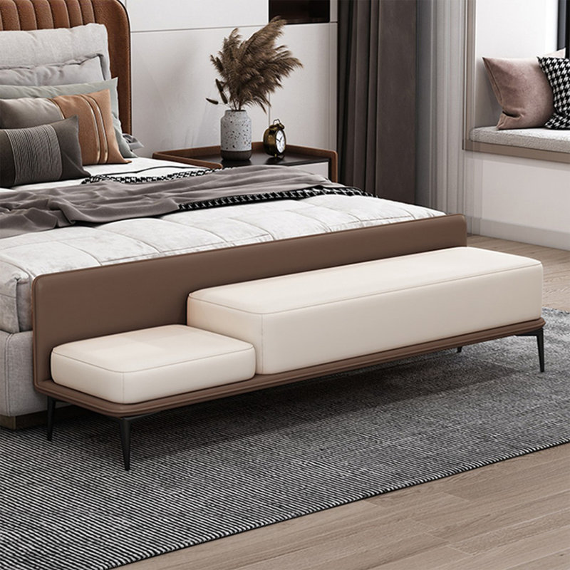 Banc rembourré Coffee, H 20,47 po x l 59,06 po x P 15,75 po, Café