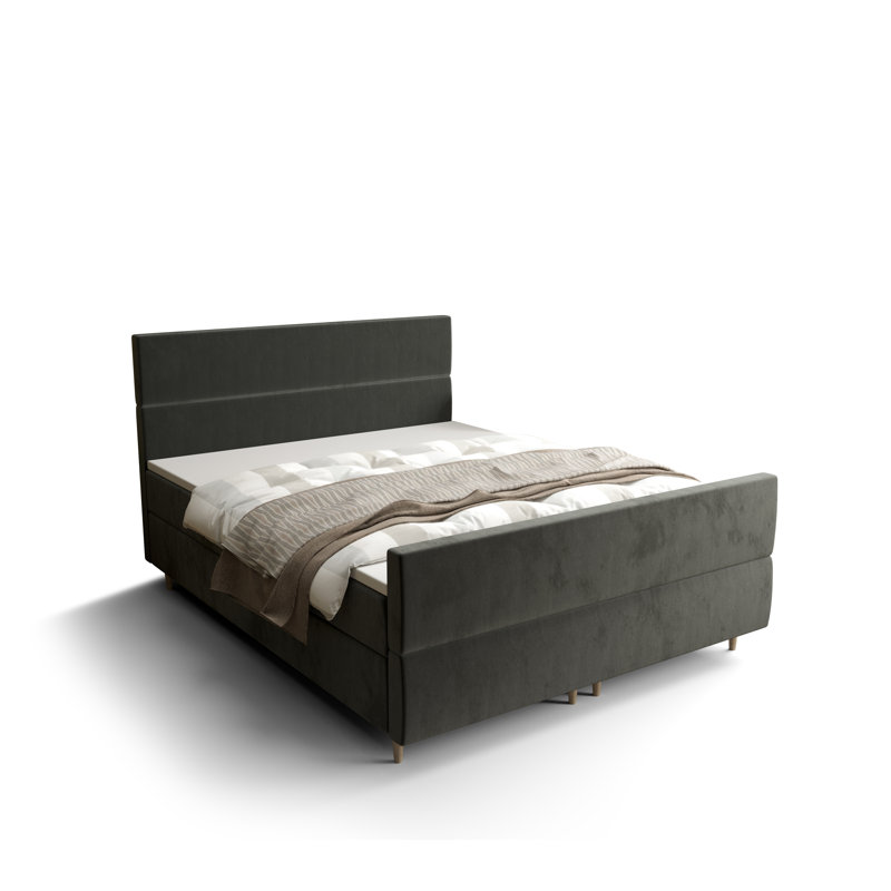 Battershell Solid Wood Bed with Mattress, European Double (140 x 200cm)