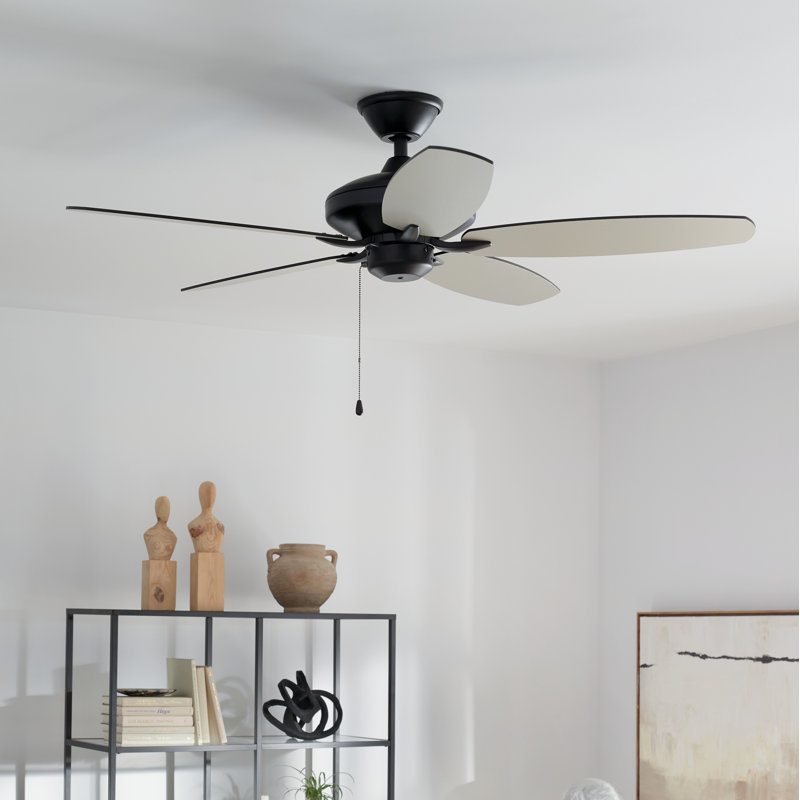 52'' Ceiling Fan, Black with Satin Blade