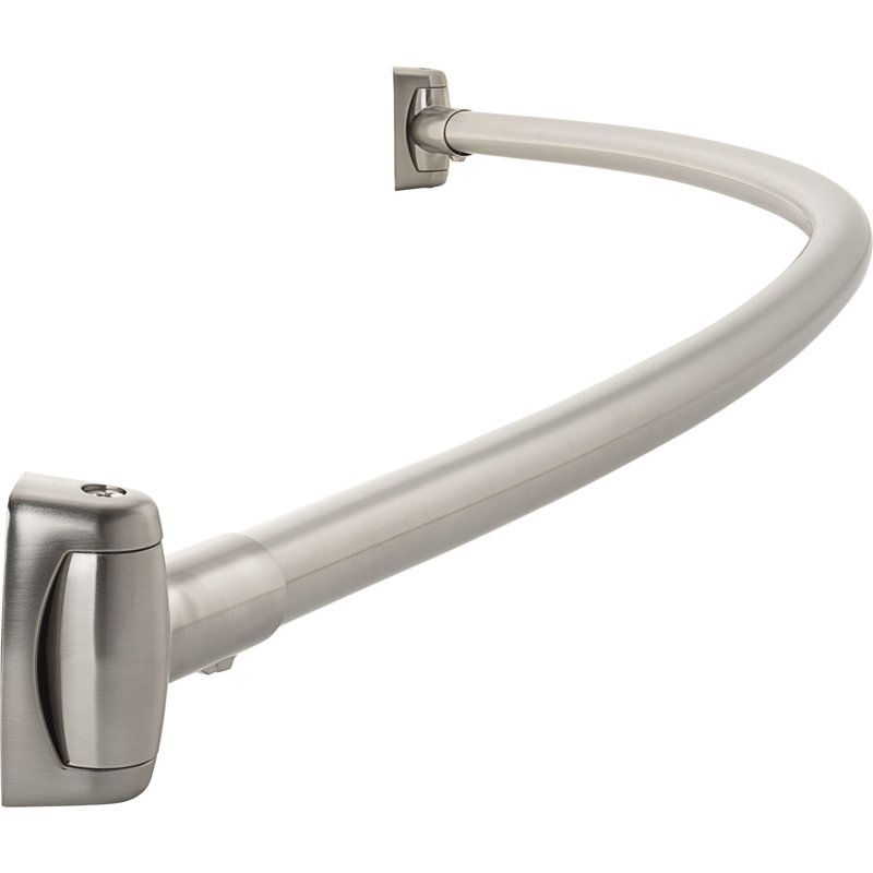 Tringle courbée 60 po pour rideau de douche, Nickel brossé