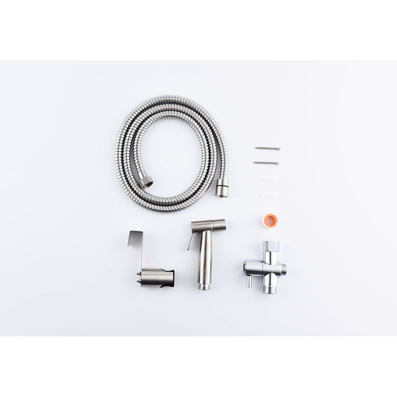 Silver Metal Handheld Bidet For Toilet - Two Spray Options, Rust, Hygiene Focused Bathroom Metal, Jet And Gentle Mode, Easy Install