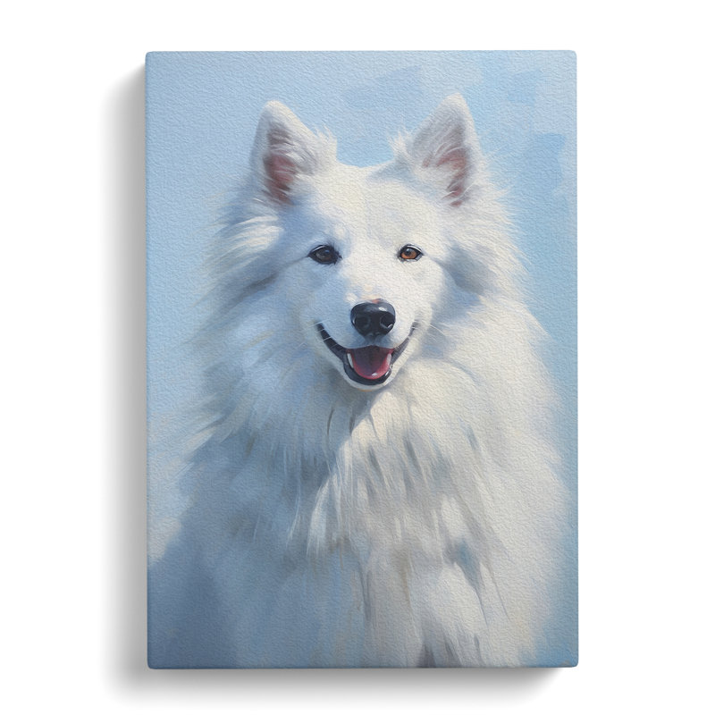 White Wolf Hard Edge Painting - Print, 50cm H x 35cm W x 3cm D