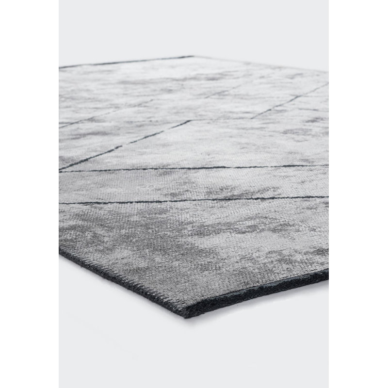 Rapture Abstract Area Rug in Gray, Rectangle 6'7" x 8'3"