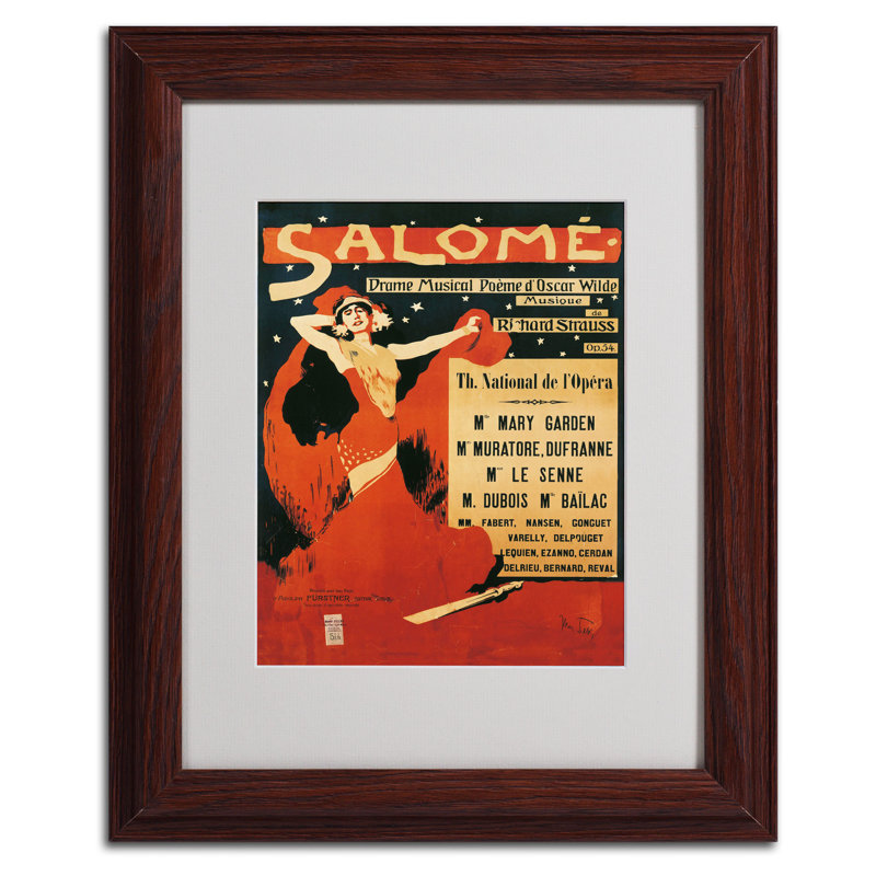 « poster of opera salome », reproduction sur toile encadrée, H 14 po x l 11 po x P 0,5 po, Brun