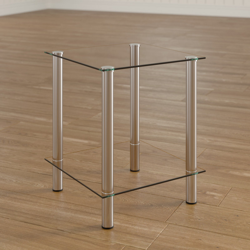 Matrix Glass Top End Table, Clear