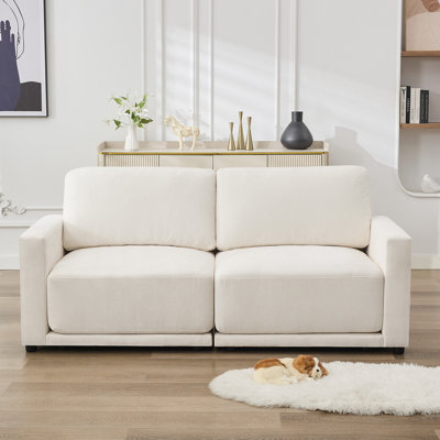 77.4" Chenille Square Arm Loveseat