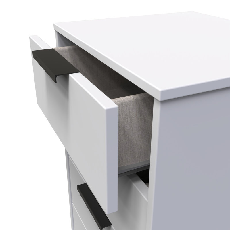 Turah 45cm W Manufactured Wood Bedside Table, Grey Matt