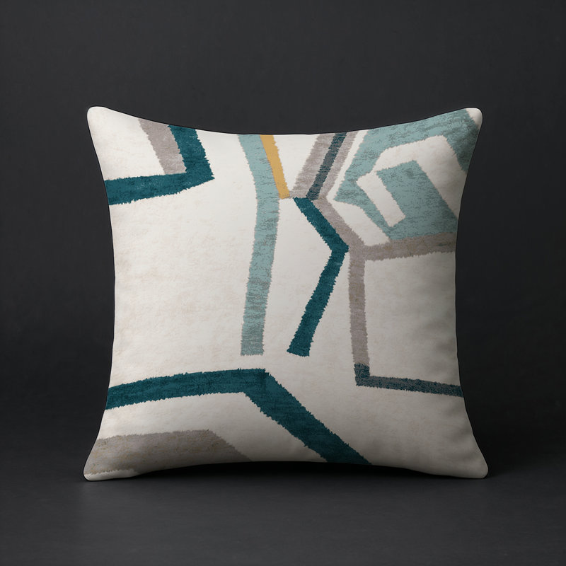 Coussin décoratif intérieur et extérieur Modern, Gris abstrait 10, Carré 18 po