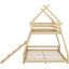 Lit superposé simple au-dessus de grand avec éléments d'escalade Playful - Rampe de maison fonctionnelle et élégante