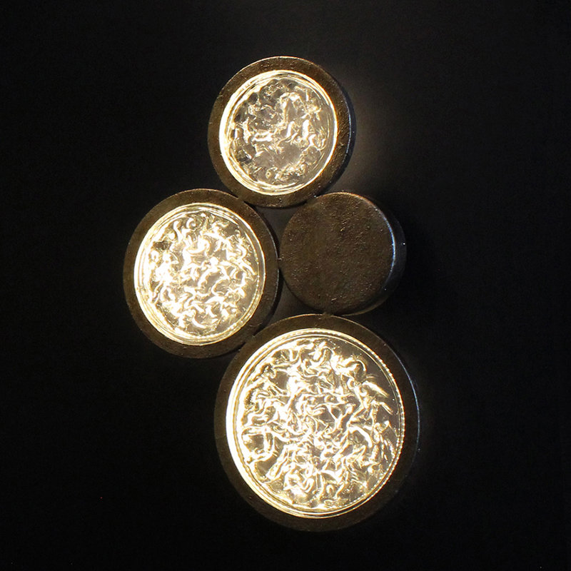 DAINTE Modern Wall Sconce Lighting with Crystal and Steel Circles, Decorative Art Deco Indoor Wall Light for Bedroom, Living Room, Hallway and Office