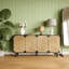 Buffet de porte en ruppie naturelle avec pieds en bois massif et rangement spacieux pour la salle à manger ou le vestibule