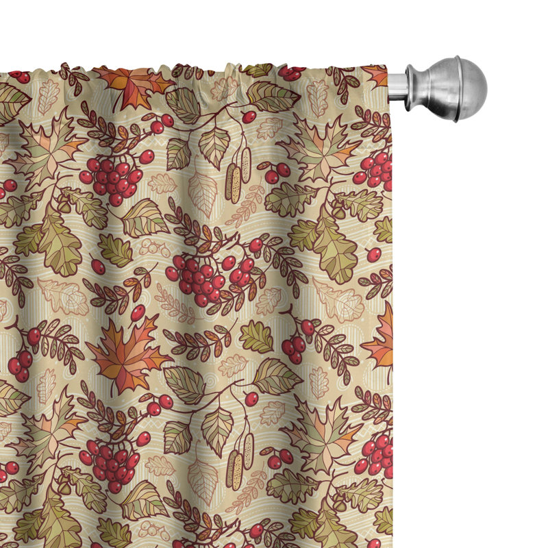 Rowan Floral Semi-Sheer Rod Pocket Curtain Panels, 28" W x 63" L