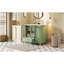 Armoire de salle de bain 36 po avec portes à texture gaufrée, meuble-lavabo avec quatre tiroirs et deux portes à fermeture en douceur, rangement de salle de bain avec portes en verre