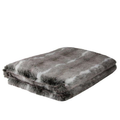 White and Gray Contemporary Striped Throw Blanket 50" x 60"