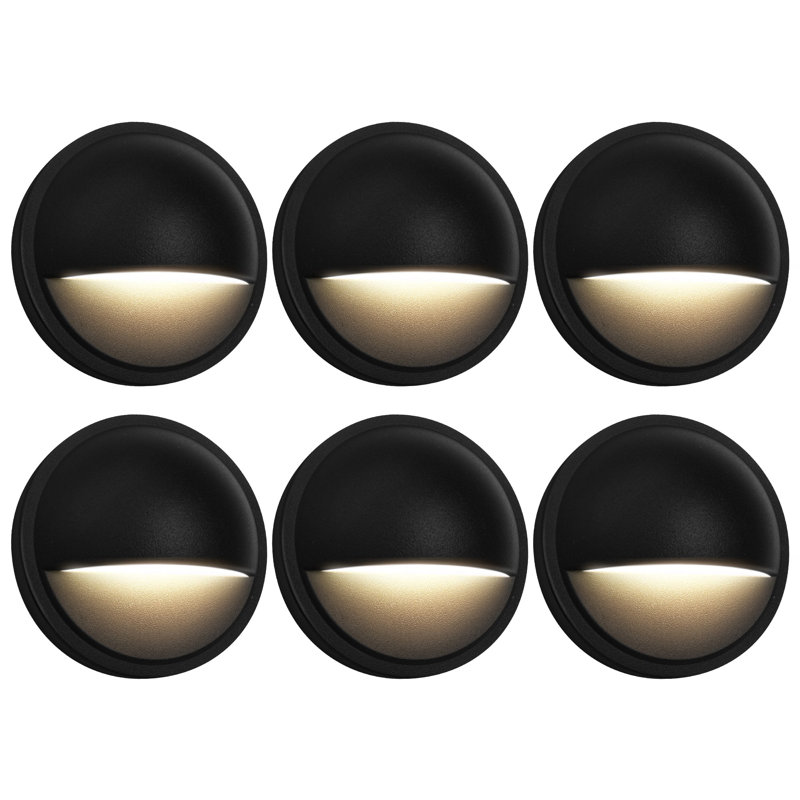 Outdoor Low Voltage LED Eyelid Deck Lights, 6 Pack, 3000K, Dark Brown