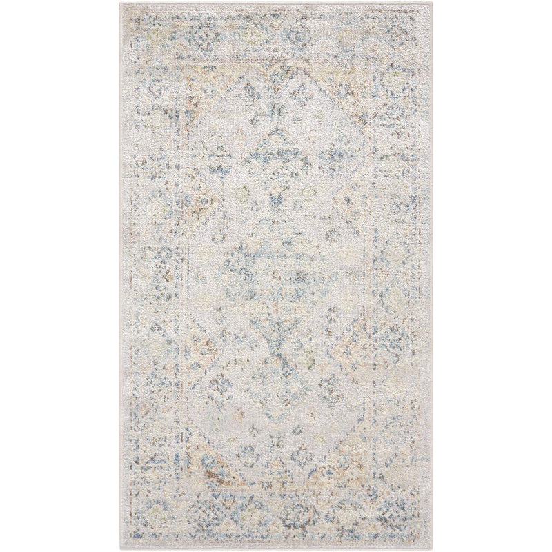Janiaha Washable Oriental Indoor Rug, Round 6'7"
