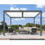 Pergola d'extérieur 10 pi x 12 pi à persienne en aluminium mauve à toit rigide et à toit gris pour l'extérieur