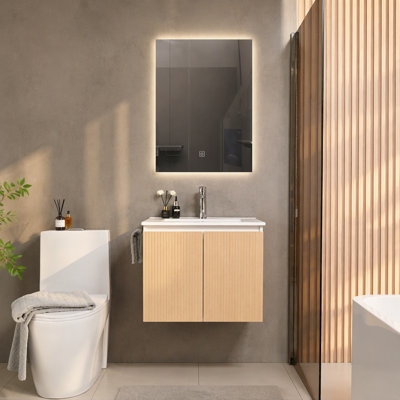 Compartiment de rangement pour meuble-lavabo mural 24 po avec porte-serviettes noir Goodyo