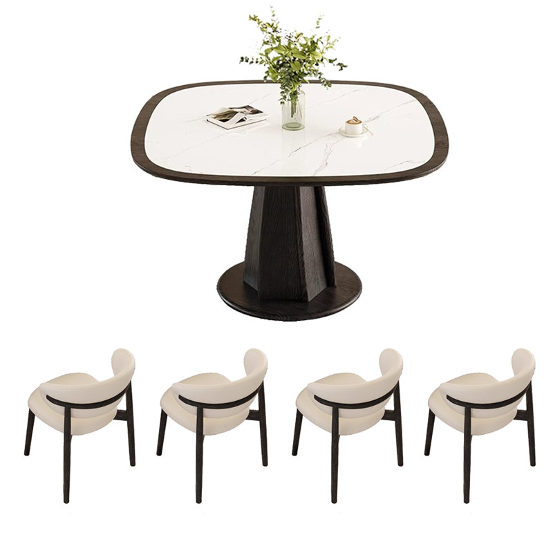 Table et chaise de salle à manger rétro, H 29,5 po x L 47,2 po x l 47,2 po