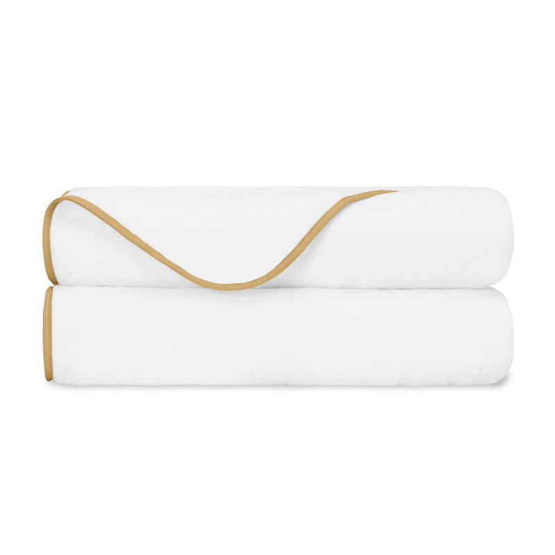 Bodrum 2-pc Bath Towel Set, White/Gold
