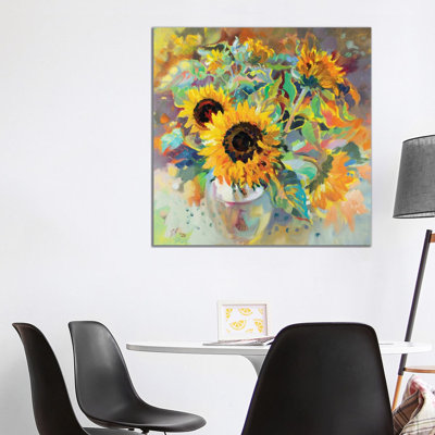 Sunflowers 1 Piece Wrapped Canvas Painting