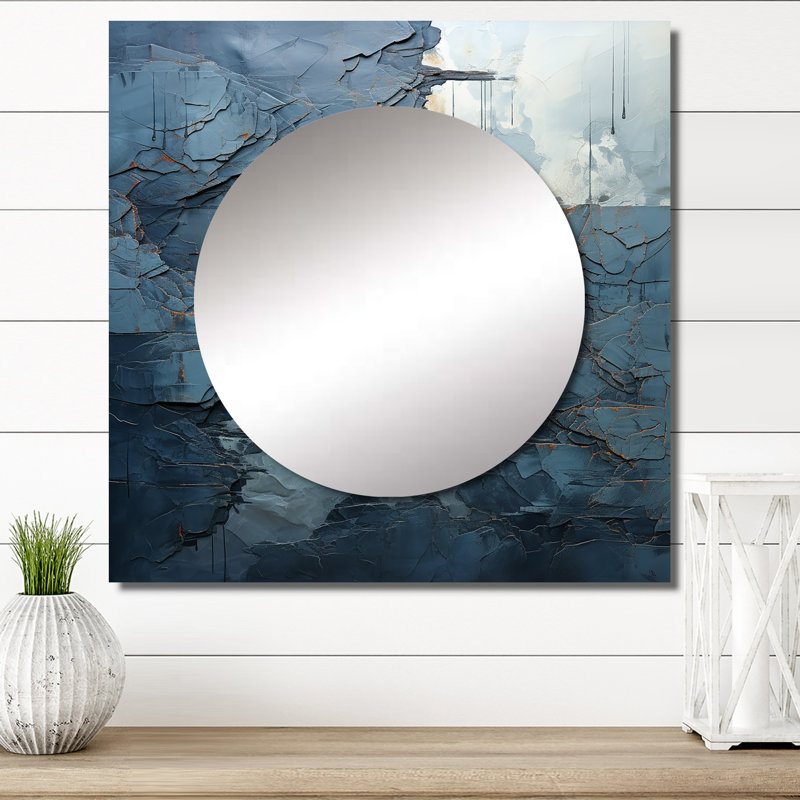 Layelle - Grand miroir carré abstrait pour décoration murale, 29 po x 29 po