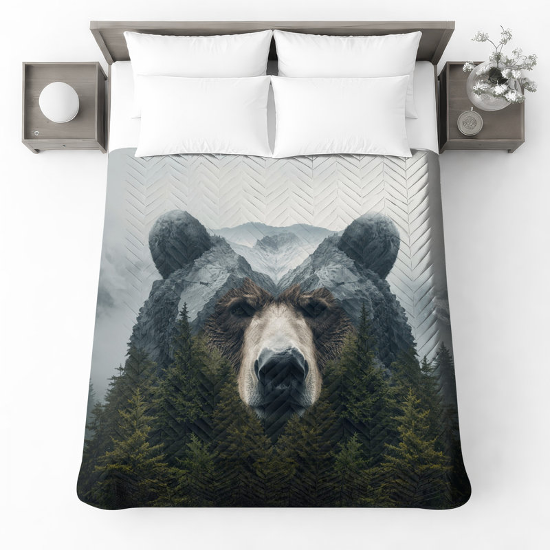Bear Mountain Illusion Quilted Bedspread All Sizes, King