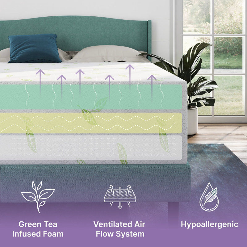 Full Green Tea Infused Memory Foam Sofa Bed