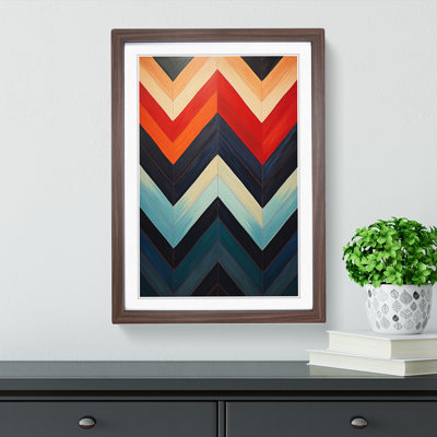 Chevrons Tachisme - Single Picture Frame Print on Wood