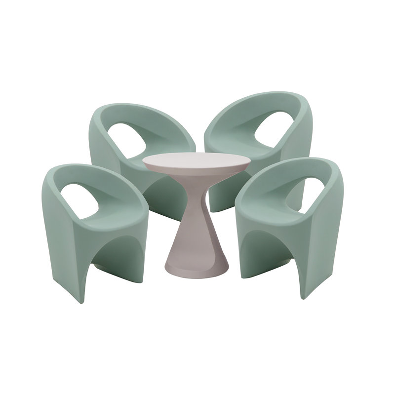 Tramontina Jet 5 Pcs. Polyethylene Lounge Set, Sage Green, Grey