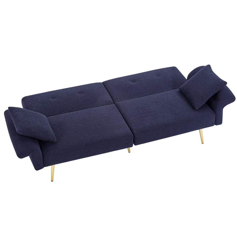 Canapé d'appoint rembourré avec poches latérales Modern Teddy, Bleu très foncé