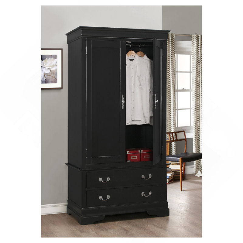 Armoire élégante noire traditionnelle