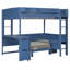 Lit mezzanine double en bois avec bureau-419341248