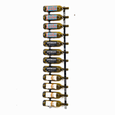 Indurial 21-Bottle Wall-Mounted Metal Wine Rack Kit in Chrome (luxe) – 84" Tall