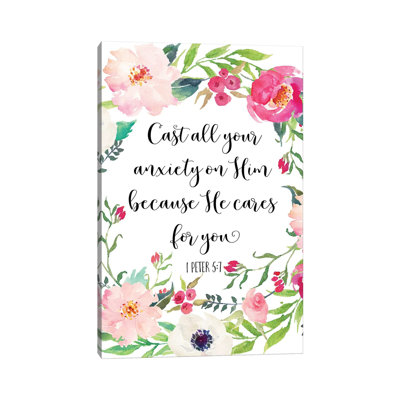1 Peter 5:7 - Print on Canvas