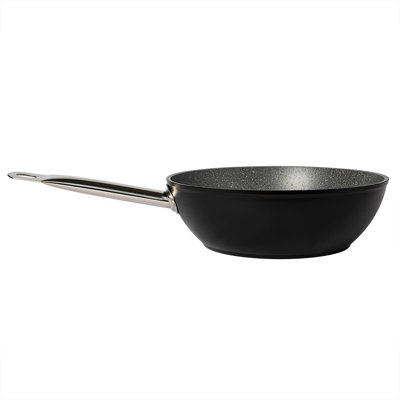 Poêle wok antiadhésive Serenk Excellence 28 cm (11 po) effet granit, 3,9 litres, sans PFOA, avec fond de 4 mm d'épaisseur, compatible multi-feux et allant au four.