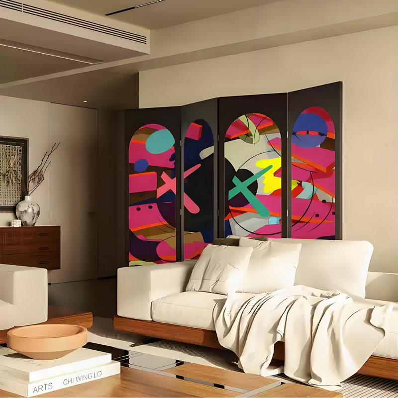 Cloison de peinture à l'huile Wabi-sabi, H 70,87 po x l 62,99 po x P 1,57 po