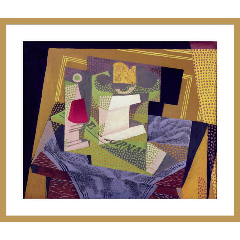«Composition on a Table» par Juan Gris, impression giclée sur cadre, H 33,5 po x l 39,55 po