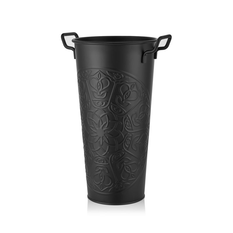 Alayna Handmade Stainless Steel Floor Vase, Black