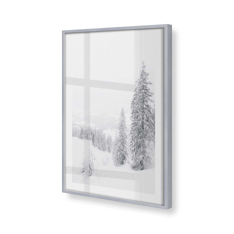 «Winter's Embrace», dans un cadre, H 25,25 po x l 19,25 po x P 1,25 po, Cadre en chrome poli