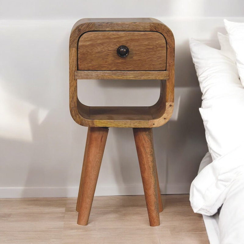 Lit de chevet inférieur extra courbé extra-chêne, Beige
