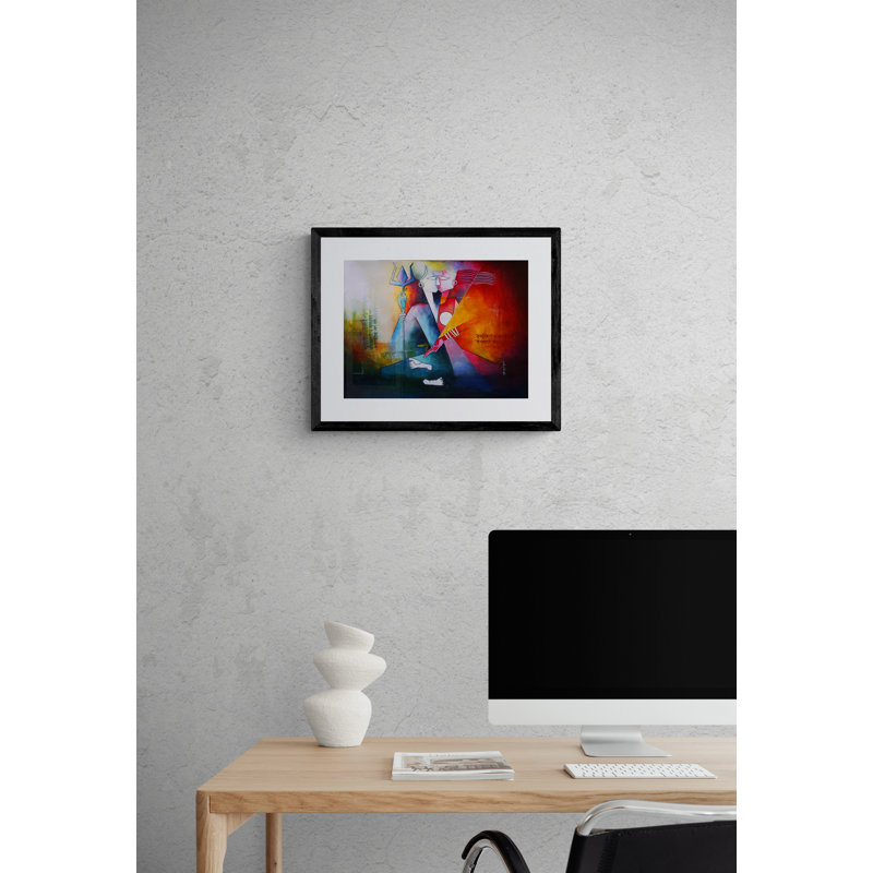 Ardhanarishvara par Amar Singha - impression, H 17,25 po x l 21,25 po, Papier avec cadre noir