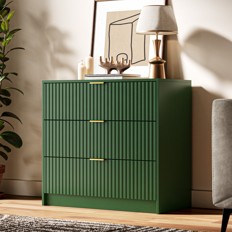 3 - Drawer Dresser, 31.5" W, Green