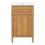 Meuble-lavabo en bois de 20 po avec lavabo, pieds en bois massif, tablette réglable, tiroir inclinable et conception autoportante moderne pour les petites salles de bain