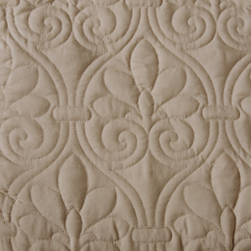 Khaki King Reversible Microfiber Quilted Bedspread Set