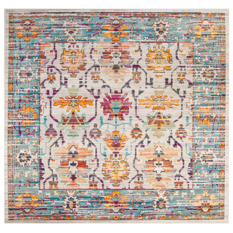 Aponte Performance Oriental Rug, Square 7'