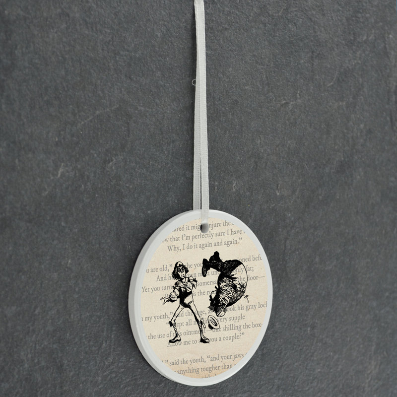 Somersault Alice In Wonderland Circle Shaped Ceramic Ornament Bauble