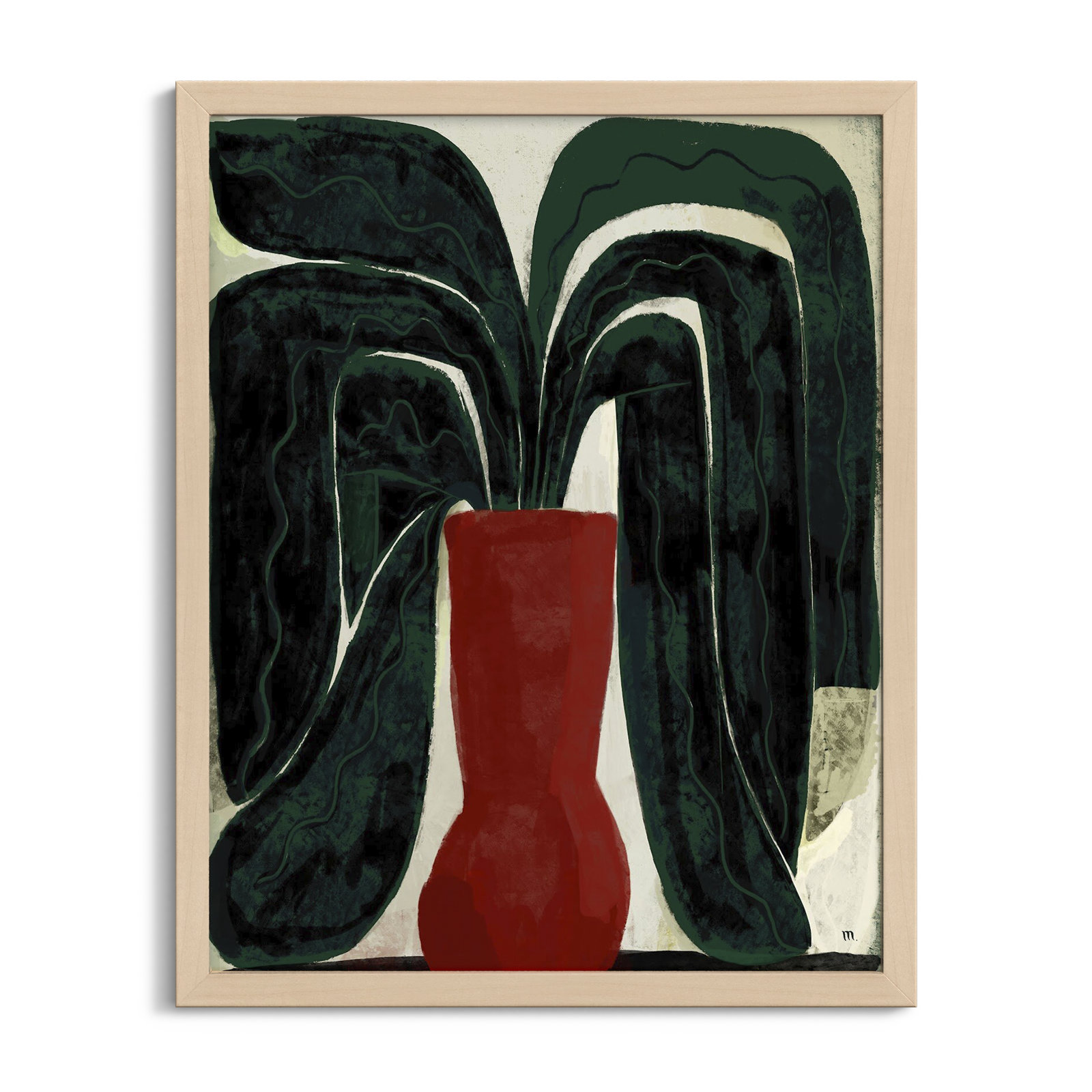 Plant #8 by StudioM, 20" H x 16" W x 1.25" D, Brown